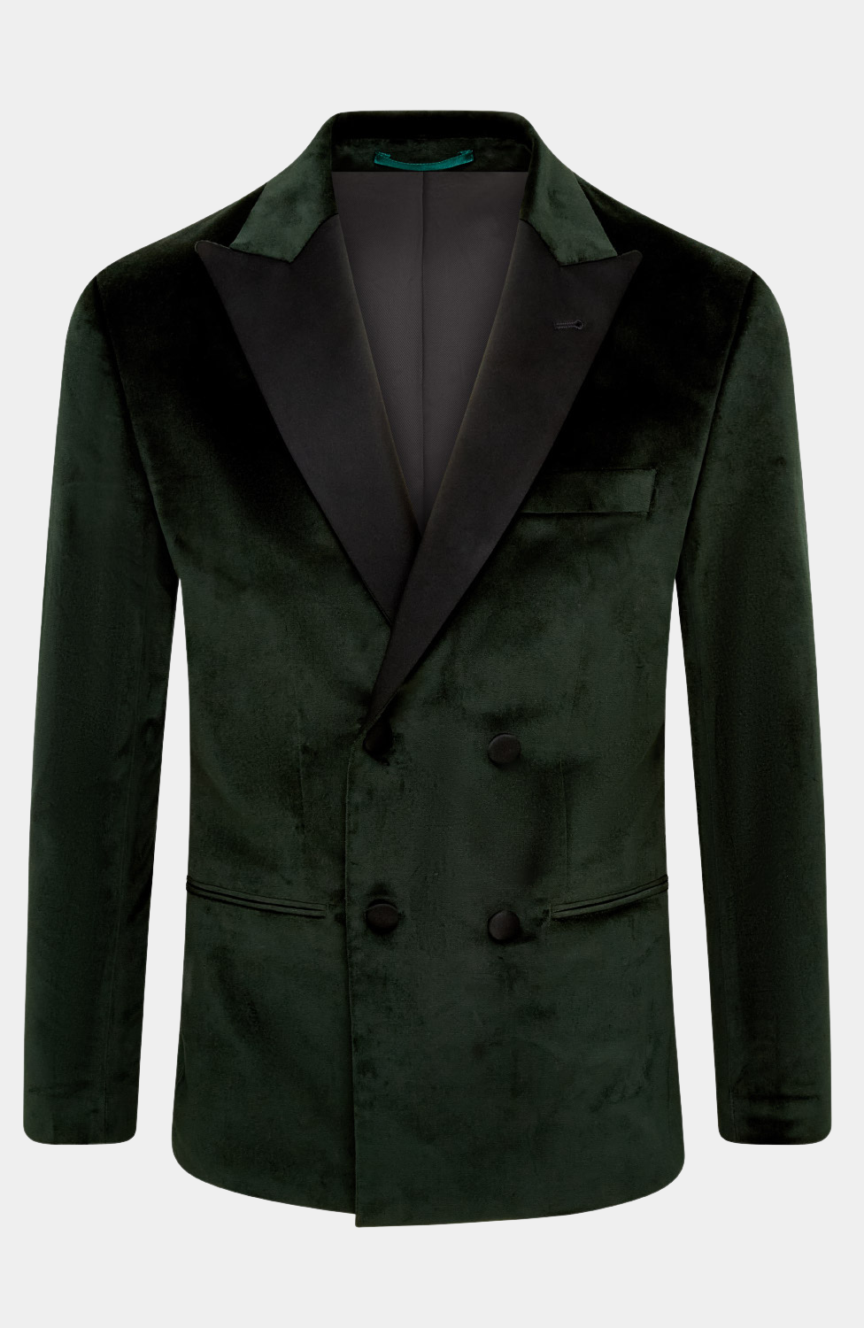 GREEN VELVET DOUBLE BREASTED TUXEDO JACKET