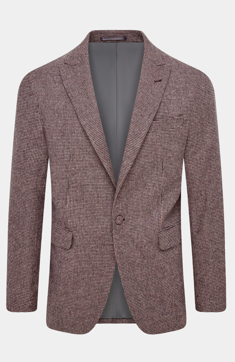 ISLAY BURGUNDY HOUNDSTOOTH JACKET