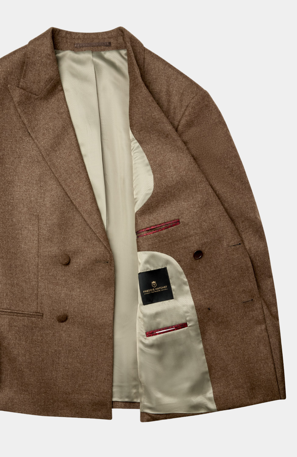 SCARBA BROWN TWEED DOUBLE BREASTED JACKET