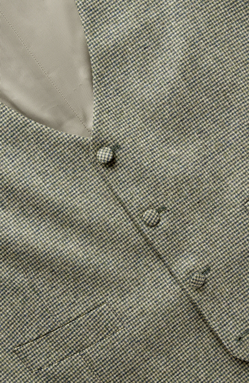 TIREE SAGE GREEN HOUNDSTOOTH WAISTCOAT - HIRE
