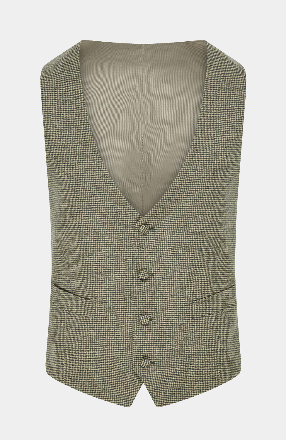 TIREE SAGE GREEN HOUNDSTOOTH WAISTCOAT - HIRE